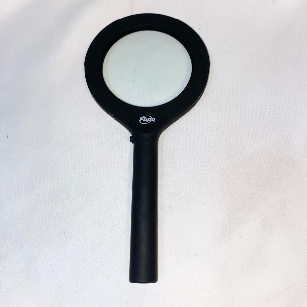 Flipo Magnifier with LED Lights‎ Black Handle Magnifying Glass